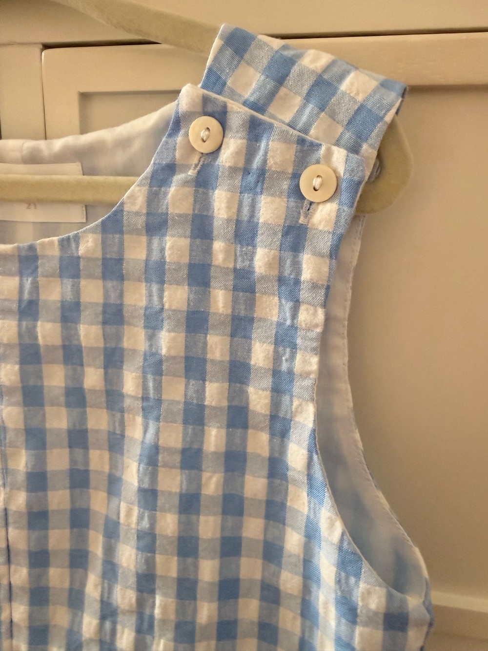 Cecil and Lou Seersucker Gingham Jon Jon Size 2T - Picture 2 of 8